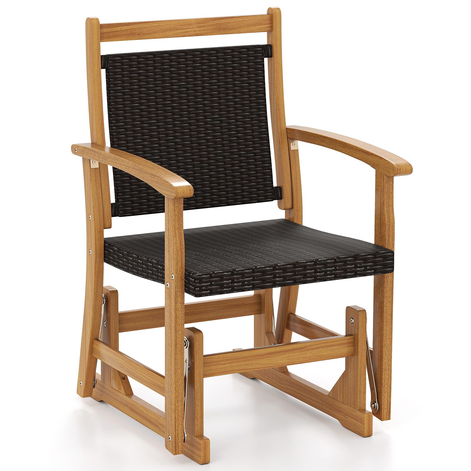 Chaise longue à bascule en rotin Tangkula pour patio (1/2)